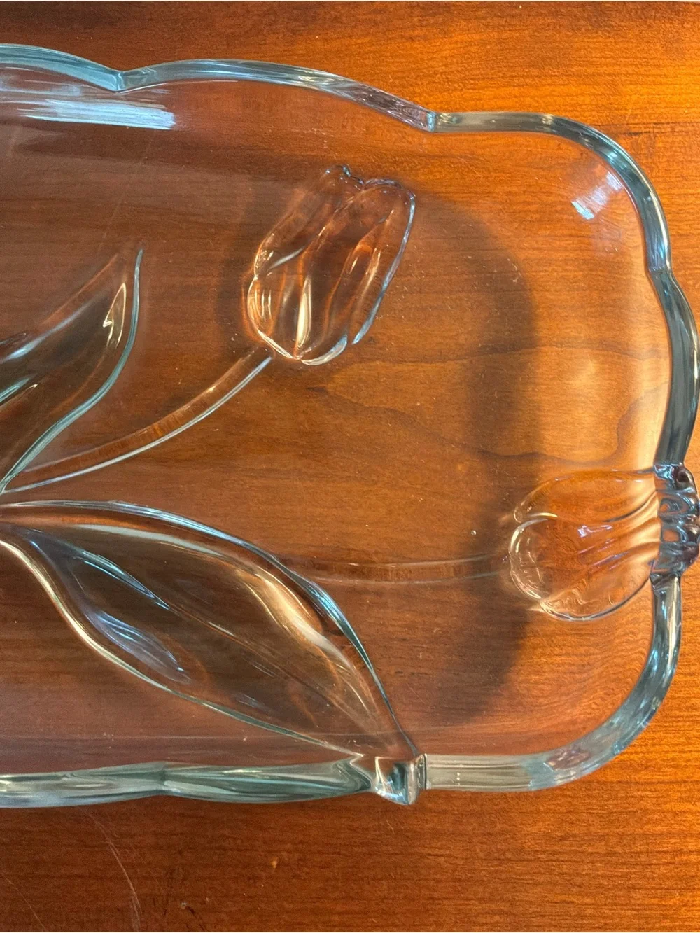 Mikasa Clear Glass Tulip Vanity Tray